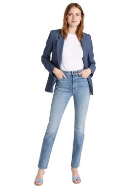 KHAITE Women’s Kyle Distressed Light Wash Denim Jeans Size 26 (30x28) Flawed